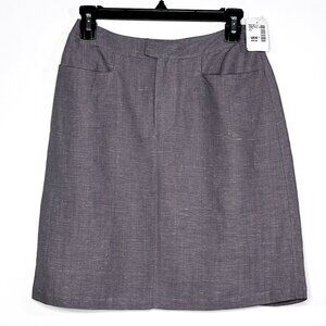 NWT Sigrid Sport Olsen Gray Linen Blend Skirt Size 2